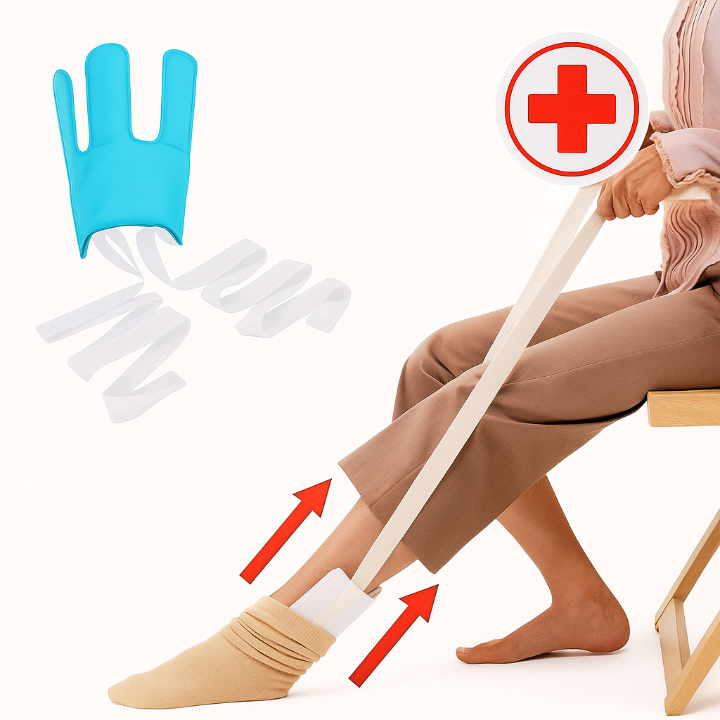 No-Bending Easy-On Sock Aid Device