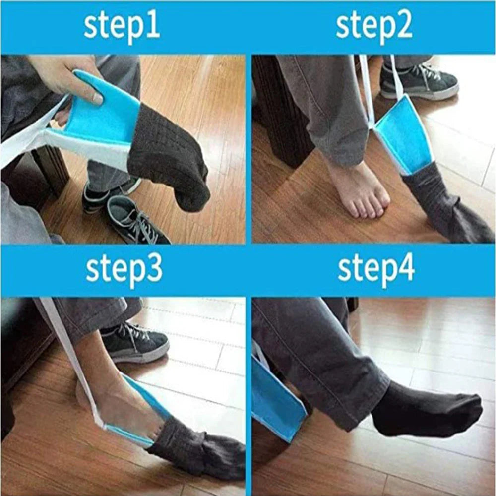 No-Bending Easy-On Sock Aid Device