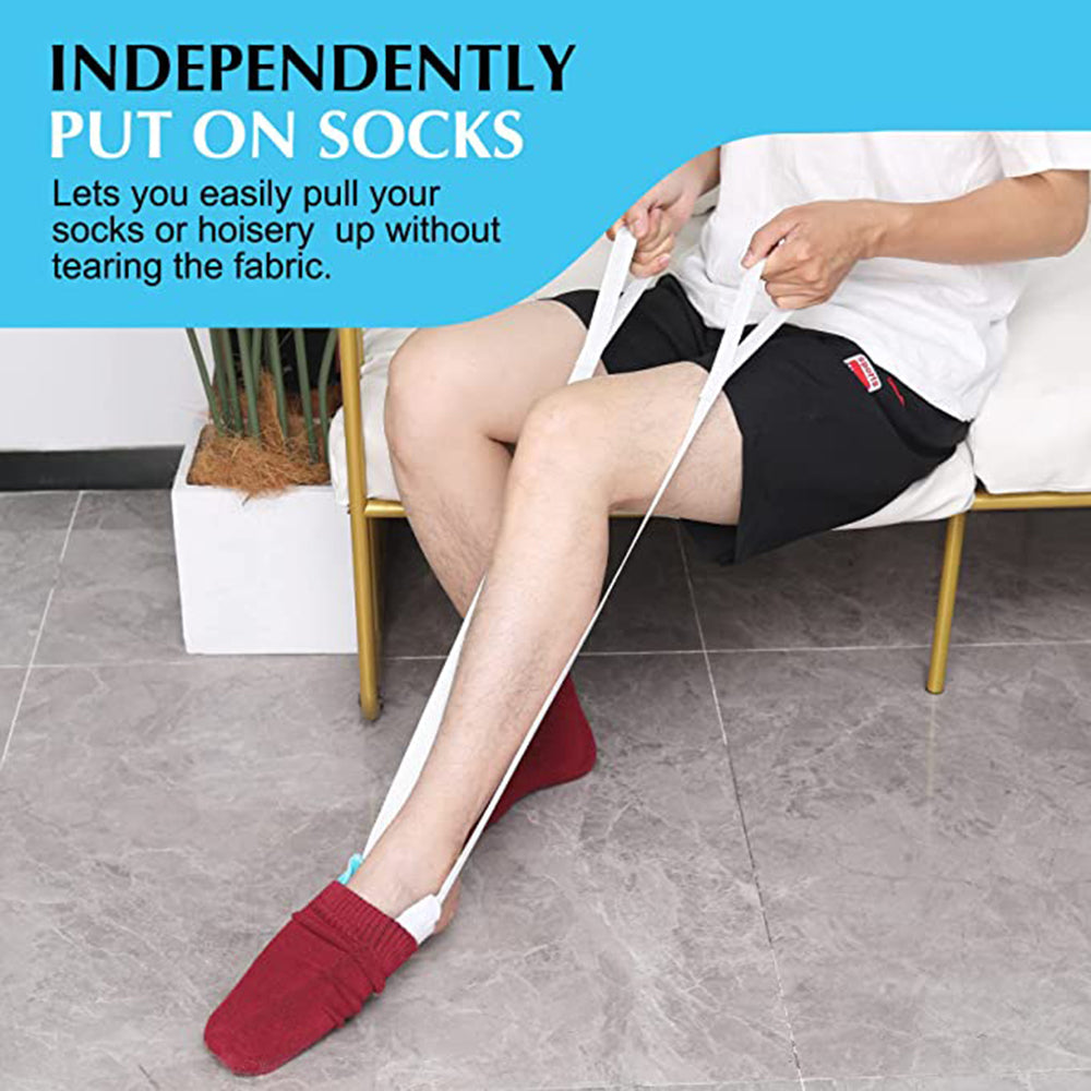 No-Bending Easy-On Sock Aid Device