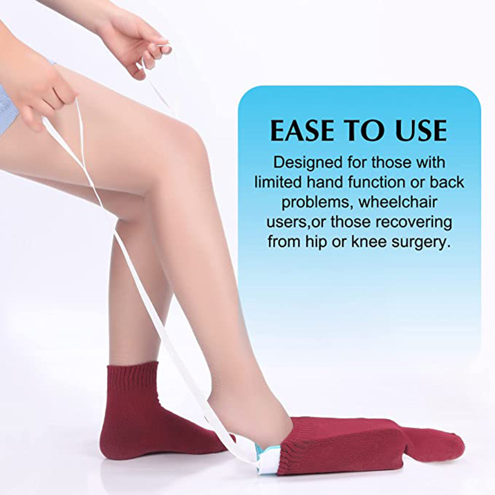 No-Bending Easy-On Sock Aid Device